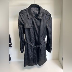 INC INTERNATIONAL CONCEPTS black trench coat, size XL
